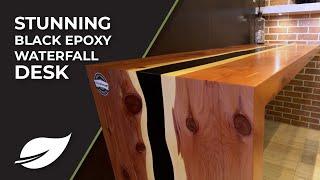 Stunning Black Epoxy Waterfall Desk