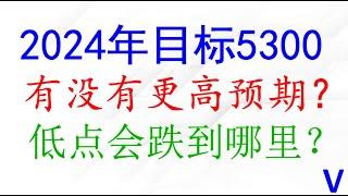 2024年标普500目标5300，更高目标在哪里？会跌到哪里？