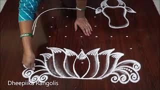 Sankranthi gangireddu Muggulu | 7x7 Dots Basavanna Muggulu | Mattu pongal kolam 2024