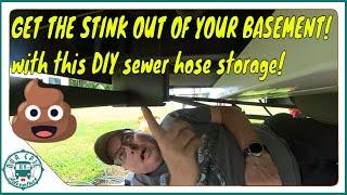 SUPER SIMPLE DIY RV SEWER HOSE STORAGE SOLUTION!  Hide that STINKY SLINKY in less than an hour!