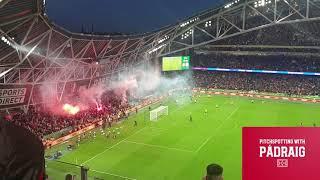 Tommy Lonergan puts St Pat's 3-1 up to clinch the FAI Cup sparking mad celebrations by their fans