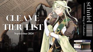 SEPTEMBER 2024 Cleave Tier List [What to Prioritize] RTA End of Contention Season