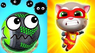 Going Balls VS Talking Tom Hero Dash - Discover all the heroes - Superheroes VS All Bosses GameplayM