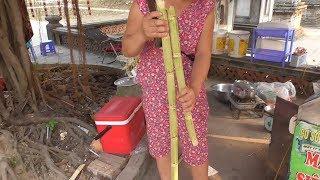 Vietnam street food – Fresh Sugarcane Juice – Juicing Sugarcane