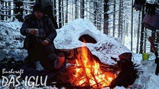 BUSHCRAFT - ÜBERLEBEN im SCHNEEIGLU! | Übernachtung bei -8°