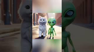 cat and alien buy ice tea #cat #cats