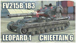 FV215b 183, Chieftain Mk. 6 & Leopard 1 • WoT Blitz Gameplay