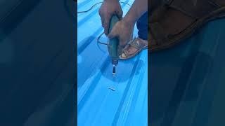 how to make self drilling screw || installing self drilling screw on metal sheet || #sk_fabrication