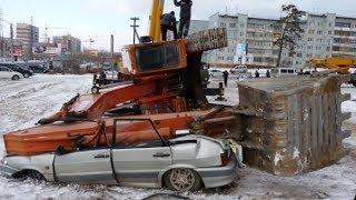 Тяжелая техника аварии. Жуткие моменты. Heavy machinery accidents. Creepy moments.