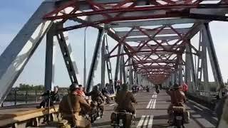 Old british ww2 bikes on bridge during market garden- bsa m20 norton 16h triumph