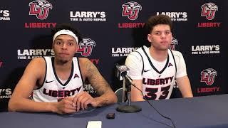 Caleb Homesley and Shiloh Robinson following season opening win against Radford