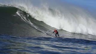 Blind surfer takes on some of the biggest waves in the world in Portugal