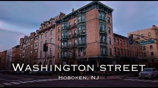 Hoboken Walking tour through the Washington street | New Jersey 4k video