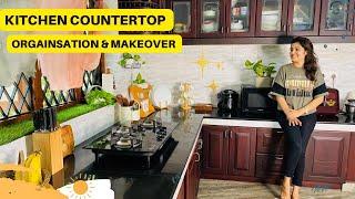 അടുക്കള ഭംഗി ആക്കിയാലോ?/Kitchen countertop Makeover/kitchen countertop organization/kitchen tour