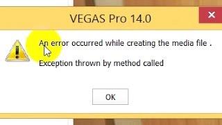 How to fix Vegas Pro "Exception thrown by method called" error (.NET)