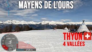 [4K] Skiing Thyon to Mayens de l'Ours via Les Crêtes [Black], 4 Vallées Switzerland, GoPro HERO11