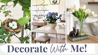 DECORATE WITH ME - STYLING NEW HOME DECOR! | SPRING DECORATING 2024