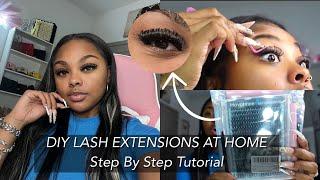 DIY LASH EXTENSIONS AT HOME | BEGINNER FRIENDLY | Kevianna Alexus