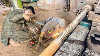 A Mechanical Works To Process of Making Threading Screw Rod on Lathe Machine