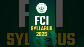 FCI Syllabus 2025 #shorts #fci #ssclab