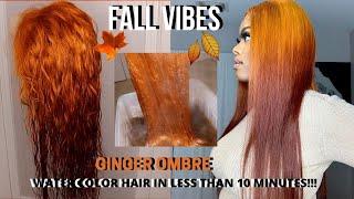 HOW TO WATERCOLOR YOUR WIG GINGER OMBRE+ INSTALL ft. CELIE HAIR