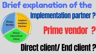 Brief explanation of the implementation partner, prime vendor & Direct client | US Staffing.