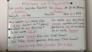 Almanca Defteri B1/B2  Edatlı Fiiller , Verben mit Präpositionen- Warten auf-Danken für