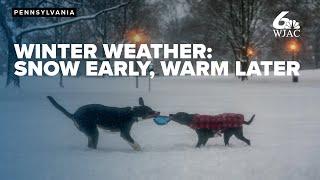 WINTERCAST: Winter weather forecast shows snow. cold early on but warmer later on this season