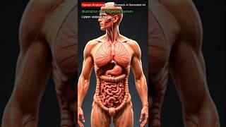 Animation of Digestive System | Human body | Stomach Ai Generated Art | 04 #shorts