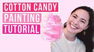 Easy Acrylic Painting Tutorial | Cotton Candy