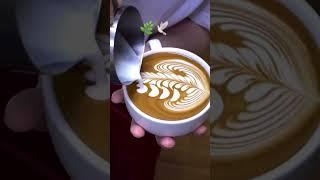Rosetta Dove Latte Art | Cappuccino with Latte Art #baristaskills #rosetta #homecafe #kape #SHORTS
