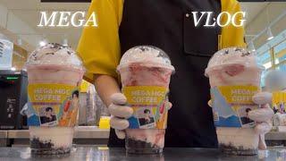 MEGA 알바생의 50% 할인 이벤트 후기 | 베이스 제조, 과일 썰기 | 메가커피 알바 브이로그, Cafe vlog