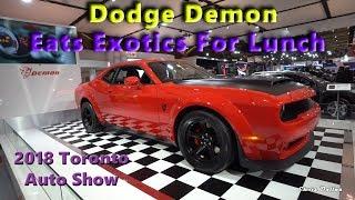 Dodge Demon 0-60 in 2.3sec!! Eats Exotics! 2018 Toronto Auto Show In 4K Sony a6500