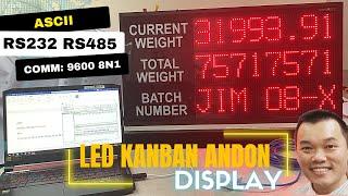 RS232 | RS485 | ASCII Text Serial | RTU Modbus | Industrial LED #Electronic #Andon #Kanban #Display