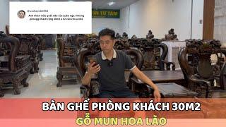 Bàn Ghế Minh Quốc Đào Chim Gỗ Mun Phù Hợp Không Gian Phòng 30M2 - ĐỒ GỖ QUÂN NGA