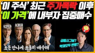이 주식의 주가 폭락 이후, '이 가격'대에서 내부자들의 집중 매수가 시작됐다! 급등시그널이 될수 있을까?