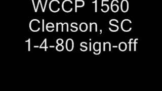 WCCP 1560 Clemson, SC sign off DX 1980