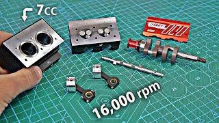 Assembling & Running The CHEAPEST Twin Cylinder FOUR Stroke RC Engine!