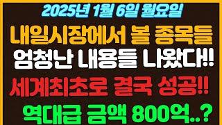 [1월6일 월요일 추천종목!] 엄청난 내용들 나왔다!! / 결국 세계 최초로 성공시켜버림 ㄷㄷ.. / 역대급 투자금액 800억?? / 국내까지 수혜올까? /중국의 혁신양자진행