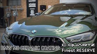 BMW M8 protected by CQuartz Finest Reserve ceramic coating at Xclusive Autoworks Inc.