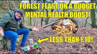 Solo Woodland Feast for less than £10! | Budget Camping Gear | Complete Mindfulness Retreat |