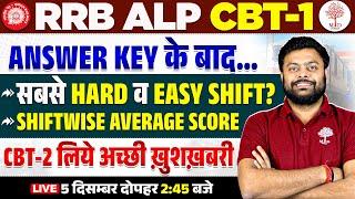 ALP ANSWER KEY 2024 | ALP CBT 1 SAFE SCORE 2024 | ALP CBT 1 HARD AND EASY SHIFT |RRB ALP CBT 1 2024