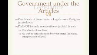 Unit 4.4 Articles of Confederation Notes