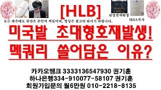 [주식투자]HLB(미국발 초대형호재발생!/멕쿼리 쓸어담은 이유?)