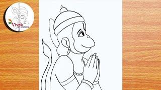 Bhakt Hanuman Drawing - Step by Step | Easy Drawing | How to Draw Bajrangbali