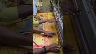 Making of Silk Saree Pallu #paithani #saree #handloom #manufacturing #traditional