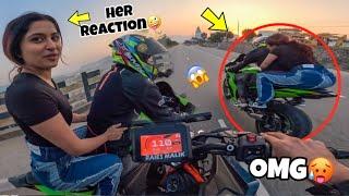 Cute GirlHigh speed ReactionOn Superbike|| Ladkii to darr gayee|| Preparation for Ladakh ride