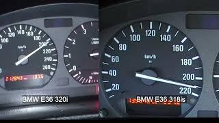 BMW E36 318is vs BMW E36 320i acceleration test