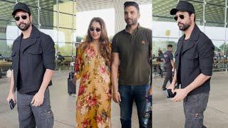 Malvika Raaj With Husband and  Vicky Kaushal Spotted At Mumbai Airport️