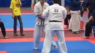 Kyokushinkai Karate. Abastov vs Korsakov (red). 80 kg / Чемпионат России по Киокушинкай каратэ